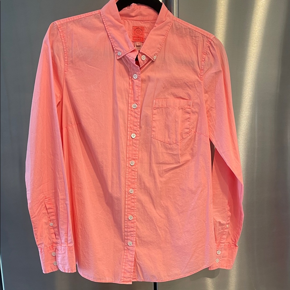J. Crew Women's Pink Button-Down Shirt